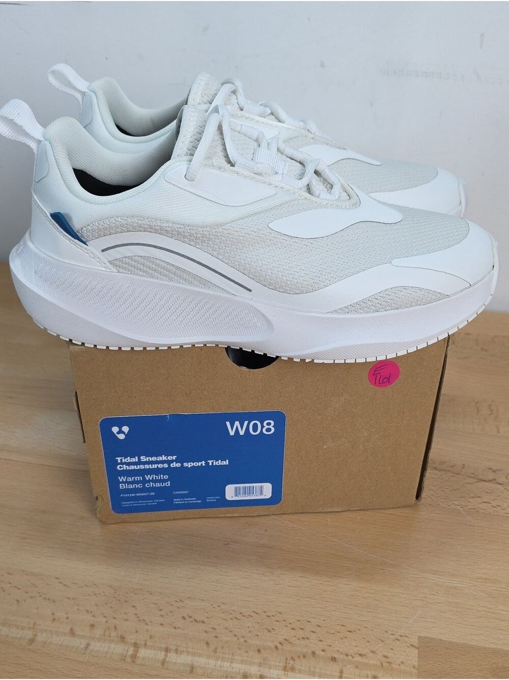Vessi Warm White Women's Sneakers with Subtle Blue Accent 8